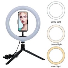 10 Inch Selfie Ring Light with Tripod Stand Phone Holder 3 Lighting Beauty LED picture