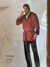 Underwraps Smoking Jacket Robe Evening Velvet Adult Mens Halloween Costume picture