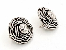1997 Barry Kieselstein Cord Vintage Knot Sterling Silver Earrings 24.7g Stunning picture