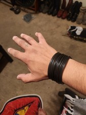 20 Piece Black Rubber Gummy Bracelets Silicone Jelly Wristbands New picture
