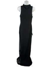 Lulus Women's Black High Neck Back Slit Sleeveless Maxi Dress - M picture