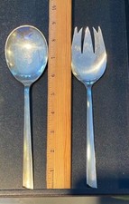 STIEFF PERSONNA STERLING FLATWARE SALAD  SERVING SET  SUPER  MODERNISTIC  LOOK picture
