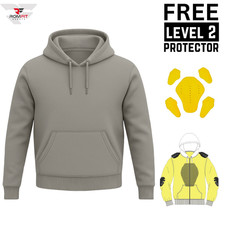 Men’s CE Level 2 Armored Motorcycle Hoodie Aramid Reinforced Gray Hoodie picture