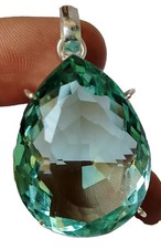 AAA+ Large Aquamarine Topaz 97.23 Ct Pear Cut 925 Silver Pendant Gift for Women picture
