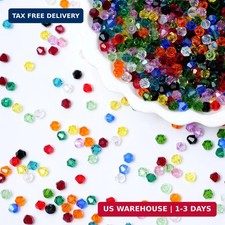 1000PCS Bicone Crystal Beads 4mm Glass Faceted Spacer Beads Bulk for Jewelry Mak picture