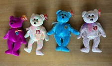 Lot of - 4 Ty Beanie Babies Bears Millennium Celebrate Classy Signature picture