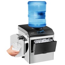2-in-1 Stainless Steel Countertop Ice Maker Ice Cube Maker with Storage Basket picture