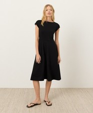 NEW PACT Organic Cotton Fit & Flare Ballet Neck Dress - CHOOSE COLOR & SIZE picture