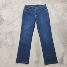 Riders By Lee Jeans Womens 14 Blue Mid Rise Straight Leg Stretch Denim Casual picture