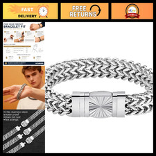 Men's Stainless Steel Cuban Link Bracelet - Durable, Stylish, Adjustable Jewelry picture