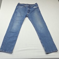 Levi's 505 Men's Straight Leg Medium Wash Blue Denim Jeans Button Fly 5-Pocket picture