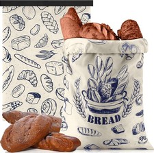 2 Pcs Bread Bags for Homemade Maker Gift Zipper Reusable Beeswax Bread Storage picture