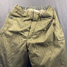 Vintage East German Strichtarn Rain Camo Quilted Lined Military Cargo Pants Mens picture