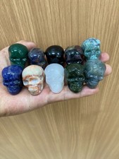 1pc Natural Mixed Quartz hand Carved skull crystal Reiki healing Gift Decor picture