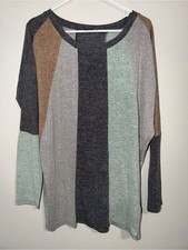 GiGiO USA Women’s Small Colorblock Oversized Knit Dolman Sleeve Top picture