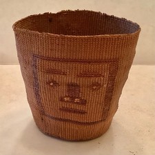 Rare Pacific Northwest Native American Face Design Tinglit Basket picture