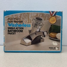 VINTAGE Moen AquaStream Knob Handle Chrome Lavatory Faucet No. 4201 Made In USA picture
