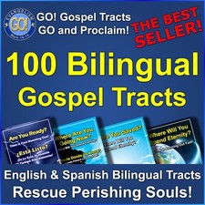 100 Bilingual Gospel Tracts - 4 Different Covers - 20 Pages - 