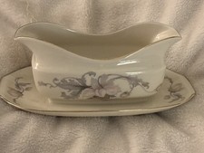 Vintage Epiag Czechoslovakia Pastelle Gravy Boat w/Gold Trim picture
