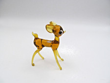 Vintage Murano Hand Blown Glass Spotted Deer Figurine Amber picture