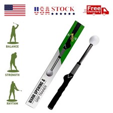 Retractable Golf Swing Aid w/Rhythm Click Sound Golf Grip Trainer Speed Training picture