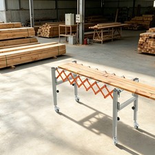 Adjustable Conveyor Roller Table Metal Extendable Conveyor Table W/ 4 Wheels picture