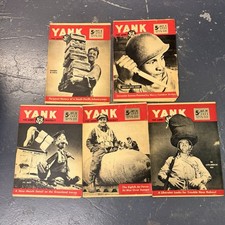 Vintage WWII Yank Magazine Lot Of  5 1943 Complete Amazing History Scarce picture