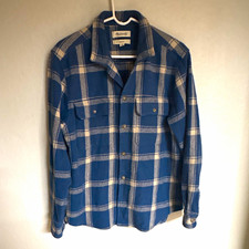 Madewell Easy Fit Plaid Shirt Mens M Blue White Long Sleeve Button-Up Pocket picture