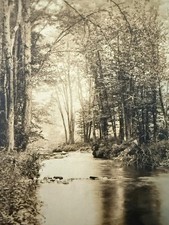Antique George F. Slade Silver Print Photo Mirror Brook White Mountains NH c1910 picture