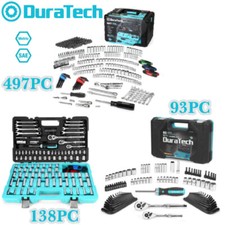 DURATECH 93/138/497 PCS Mechanics Tool Set Sockets Ratchet Wrench Set SAE/Metric picture