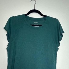 Torrid Emerald Green Everyday Slub Tee Ruffle Sleeve Plus Size 00 / L / XL picture