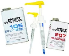 West System 105 QT Epoxy Resin with 207 Pint Spec Clear Epoxy Hardener 300 Pumps picture