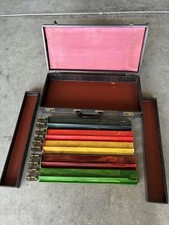 Vintage Five Bakelite Mahjong Tile Marbled Racks 18