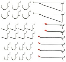 30PC Heavy Duty Pegboard Hooks Set - Fits 1/4-Inch Peg Holes picture