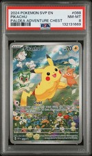 2024 POKEMON SVP EN-SV BLACK STAR PROMO PALDEA ADVENTURE CHEST PIKACHU PSA 8 picture