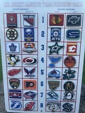 VINTAGE NHL 2026-2027 MAGNETIC TEAM STANDINGS BOARD FULL SET W/32 RUBBER MAGNETS picture
