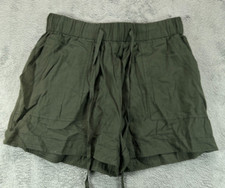 NWT Lily Clothing Shorts Womens XL Shorts Hi Waisted Olive Green Pull On Pockts picture