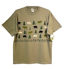 Vintage 90s Art Unlimited T Shirt XL Wildlife All Over Print USA NWT picture