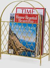 Medcph Gold Metal Magazine Holder, Magazine Rack & Storage Basket Organizer picture