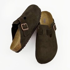 Birkenstock Boston Soft Footbed Suede Leather Mocha Clog Unisex Shoes New picture