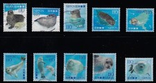 Japan 2025 Marine Life Series No. 9 Seal Family 110Y Complete Used Set Sc# 4816 picture