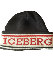LNWOT Iceberg History Vintage Winter Hat Beanie Casual Black Red and White picture