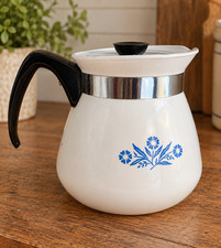 Vintage Corning Ware Blue Cornflower 2 Qt Carafe Coffee Tea Server With Lid picture