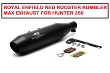 RED ROOSTER RUMBLER MAX BLACK EXHAUST FOR ROYAL ENFIELD HUNTER 350 picture