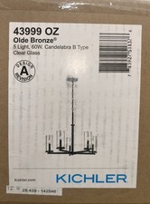 KICHLER 43999 OZ 5 Light, 60W. Candelabra B Type Clear Glass Olde Bronze picture