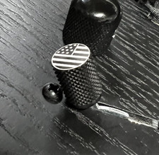 U.S. flag Black stainless Steel Strat tele switch tip Blade Style Kinnatone LONG picture