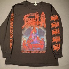 Death Band Shirt Men’s Large Scream Bloody Gore Rock Death Metal Long Sleeve picture