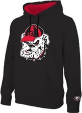 Georgia Bulldogs Adult Black Embroidered Icon Hoodie Sweatshirt (Small) picture