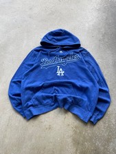 Vintage Majestic Los Angeles Dodgers Blue hoodie size L picture