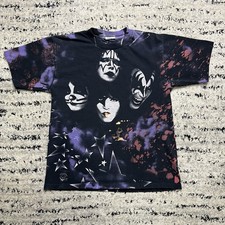Vintage 1996 KISS Alive Worldwide AOP T-Shirt Graphic Size Large Men's Allsport picture